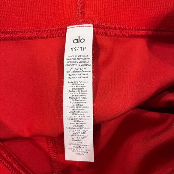 Alo Yoga Airlift High-Waist Ballet Dream Legging XS Red Sheer Dance Activewear - Picture 7 of 9